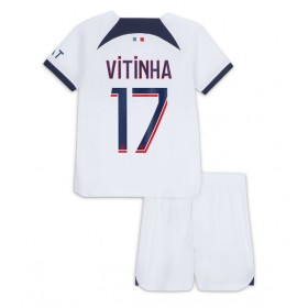 Paris Saint-Germain Vitinha Ferreira #17 Borta Kläder Barn 2023-24 Kortärmad (+ Korta byxor)